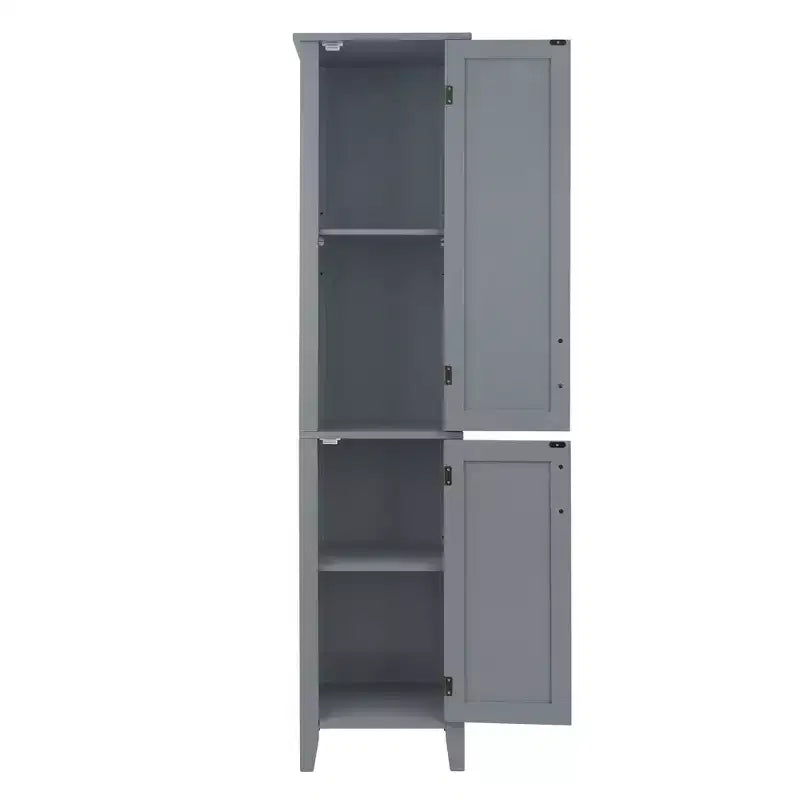 Meuble tour de rangement pour linge de style moderne du milieu du siècle, en bois gris