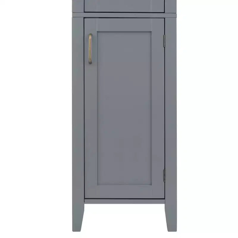 Meuble tour de rangement pour linge de style moderne du milieu du siècle, en bois gris
