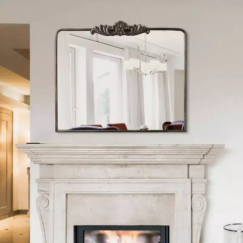 Miroir mural décoratif en métal 29" x 37", Bronze antique