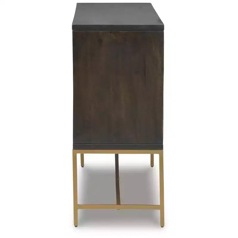Meuble d'appoint contemporain brun/doré