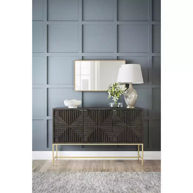 Meuble d'appoint contemporain brun/doré