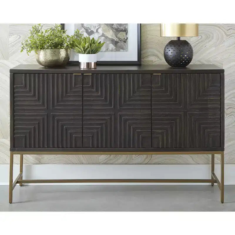 Meuble d'appoint contemporain brun/doré