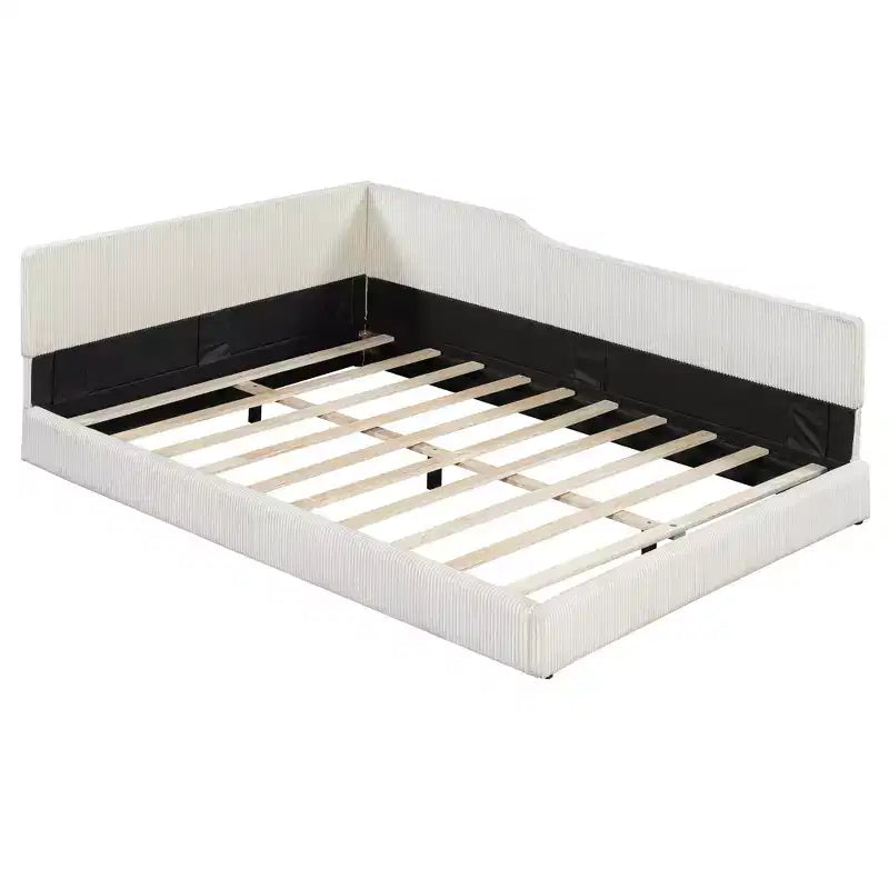 Lit de repos d'angle en velours côtelé, taille double/tout usage