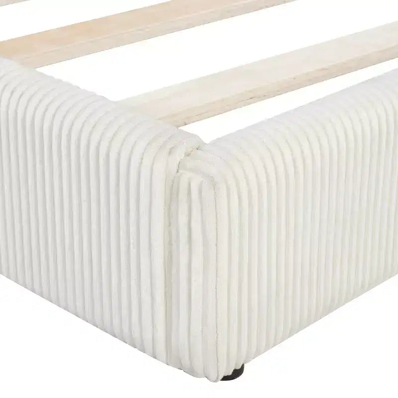 Lit de repos d'angle en velours côtelé, taille double/tout usage