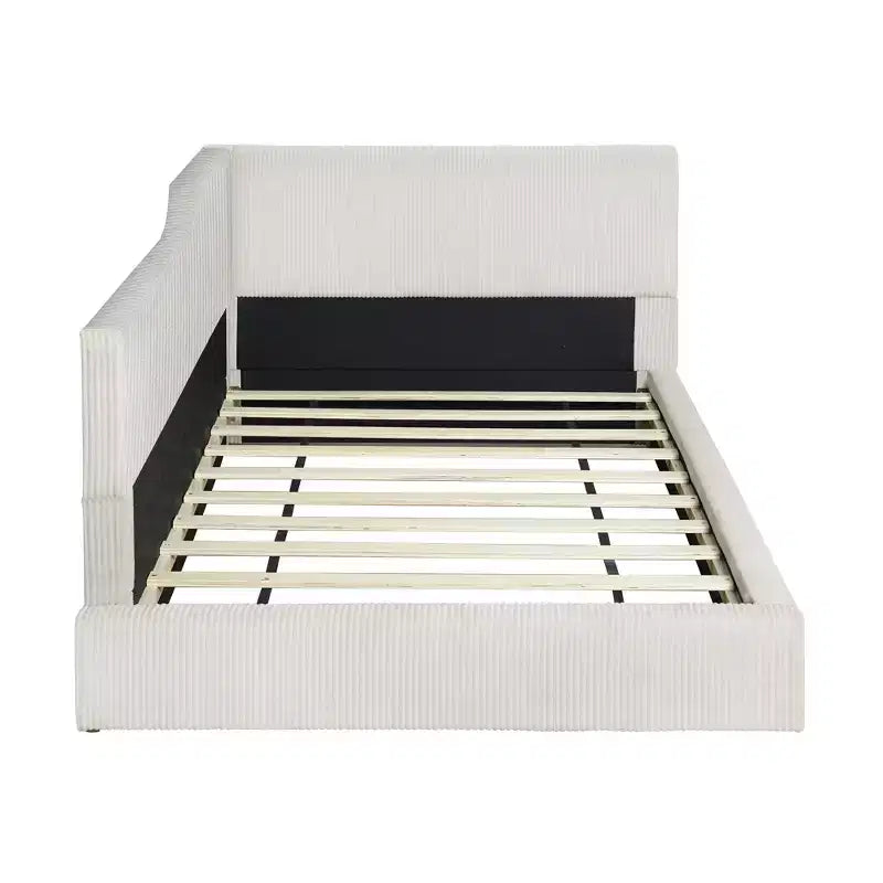 Lit de repos d'angle en velours côtelé, taille double/tout usage