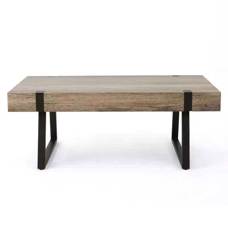 Table basse industrielle 43W avec plateau épais