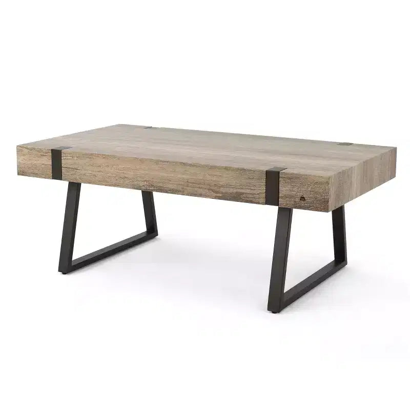 Table basse industrielle 43W avec plateau épais
