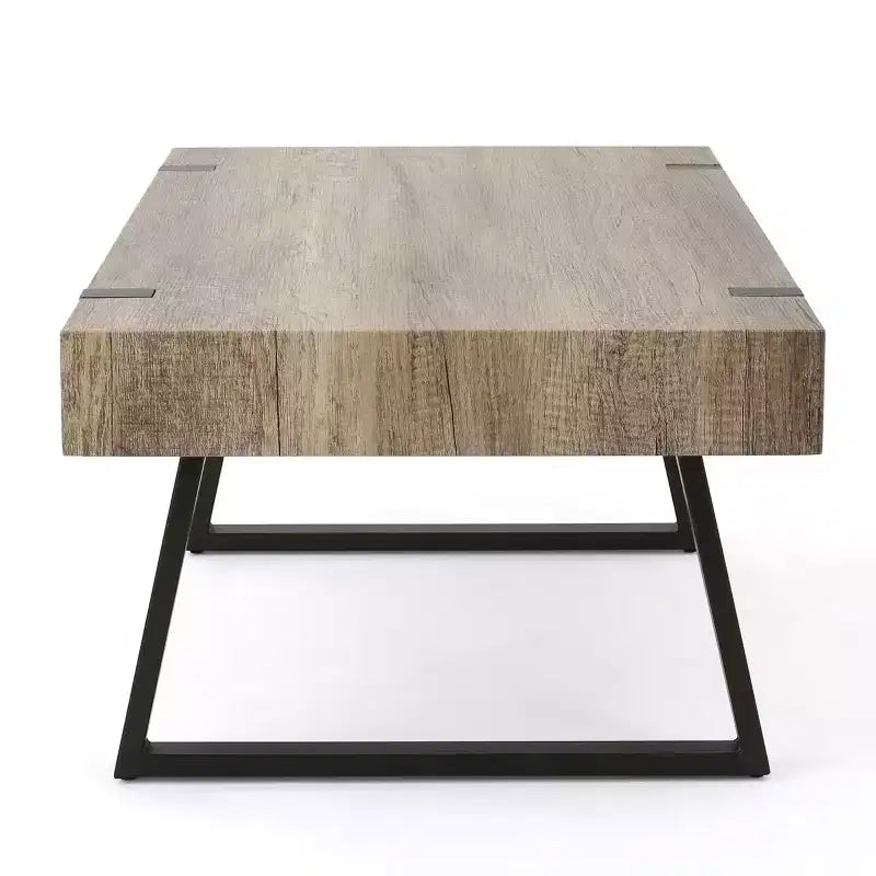 Table basse industrielle 43W avec plateau épais