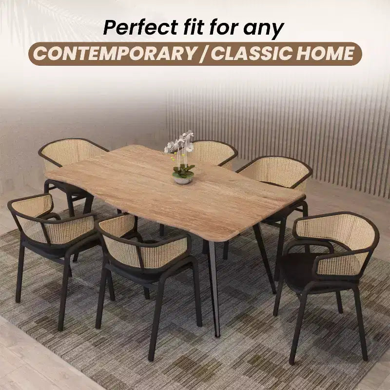 Chaises de salle à manger en rotin avec assise en cuir et structure en acier noir, modernes, pour cuisine intérieure, salle à manger, sièges de table