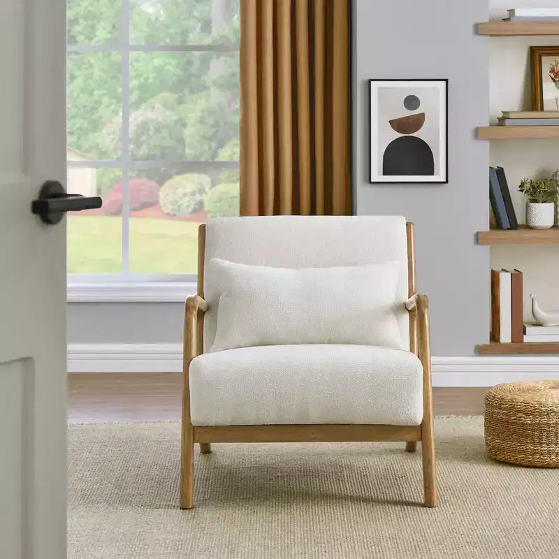Fauteuil d'appoint de style milieu de siècle avec coussin lombaire amovible