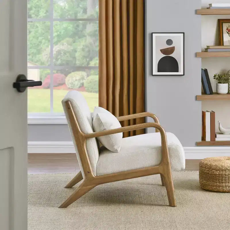 Fauteuil d'appoint de style milieu de siècle avec coussin lombaire amovible