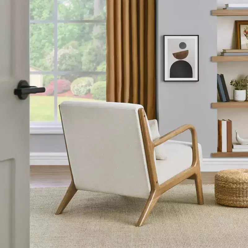 Fauteuil d'appoint de style milieu de siècle avec coussin lombaire amovible