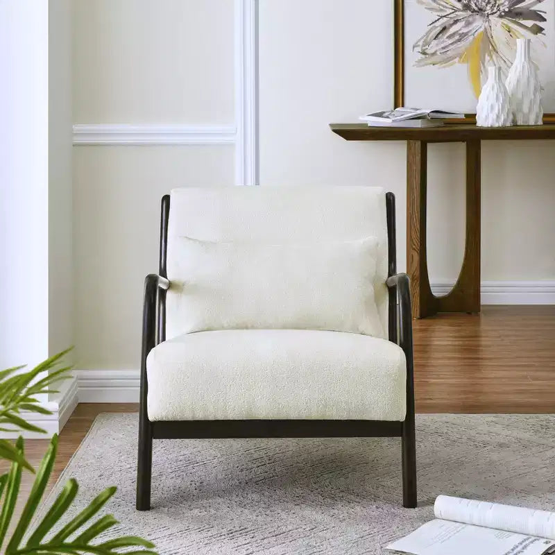 Fauteuil d'appoint de style milieu de siècle avec coussin lombaire amovible