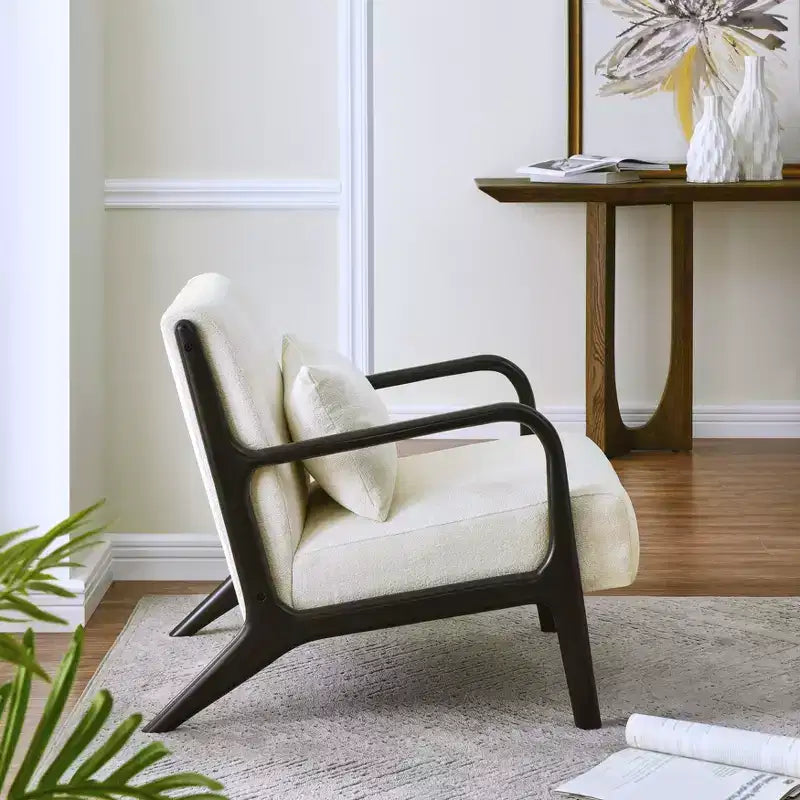 Fauteuil d'appoint de style milieu de siècle avec coussin lombaire amovible
