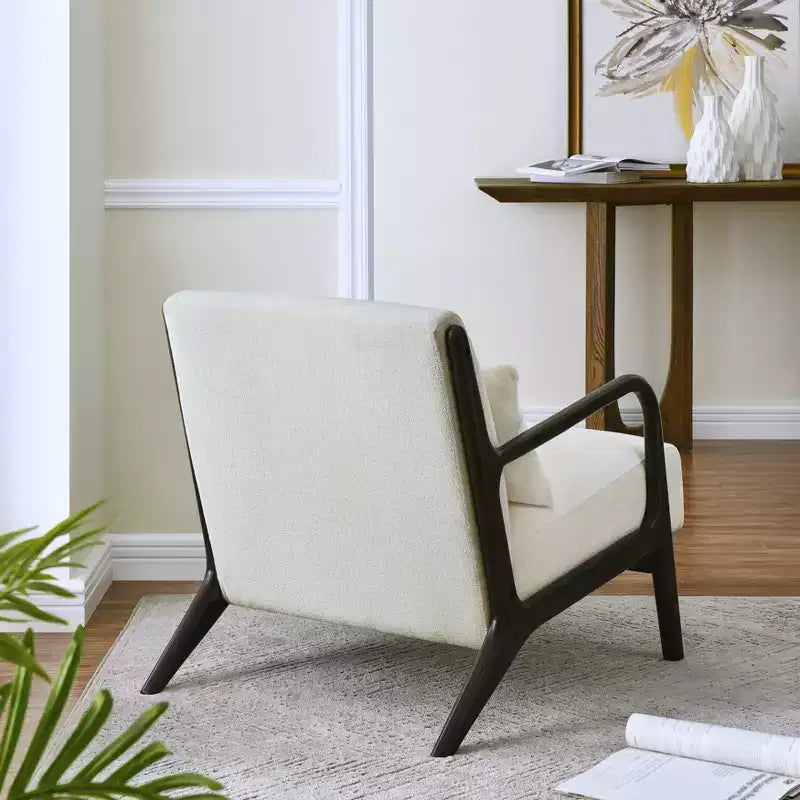 Fauteuil d'appoint de style milieu de siècle avec coussin lombaire amovible