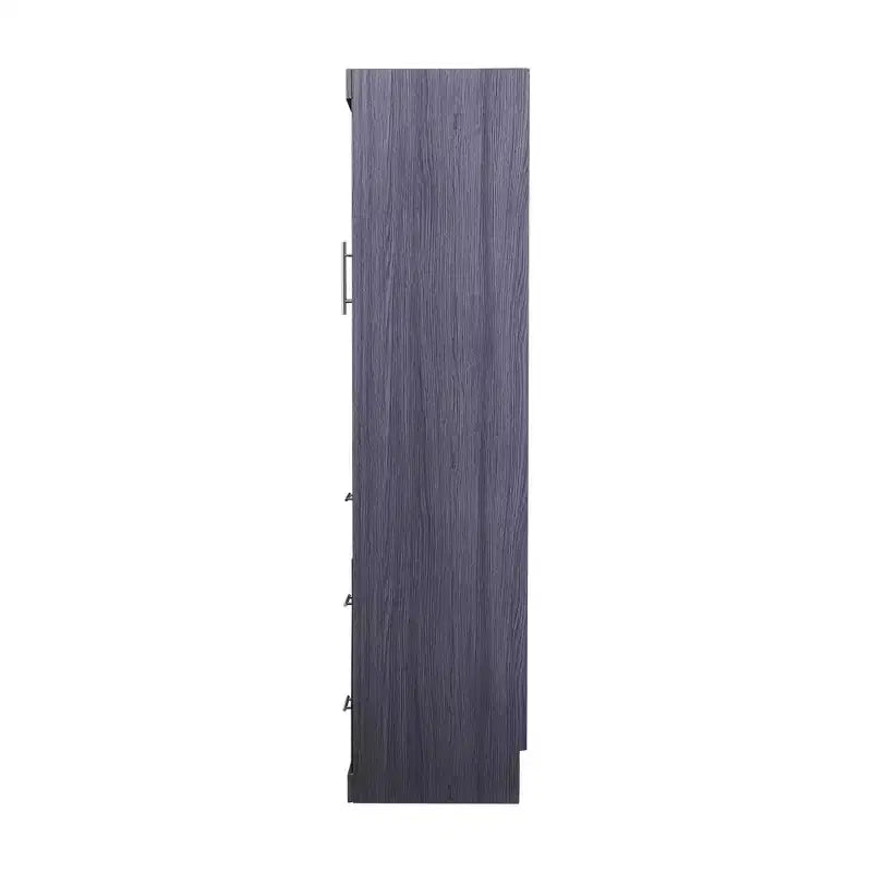 Lit escamotable en bois avec armoire et tiroirs