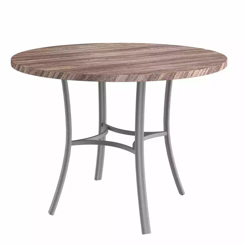 Table de salle à manger ronde de 36 pouces pour 4 personnes, plateau en faux marbre avec pieds en métal pour cuisine, petits espaces