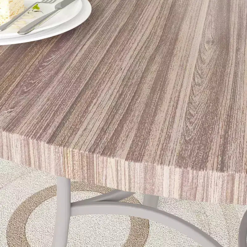 Table de salle à manger ronde de 36 pouces pour 4 personnes, plateau en faux marbre avec pieds en métal pour cuisine, petits espaces