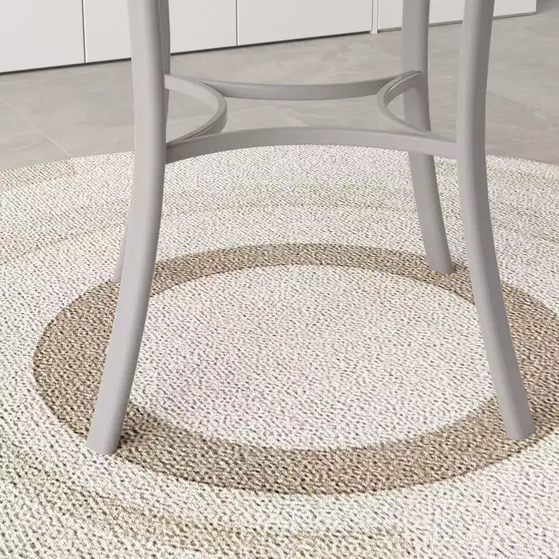 Table de salle à manger ronde de 36 pouces pour 4 personnes, plateau en faux marbre avec pieds en métal pour cuisine, petits espaces