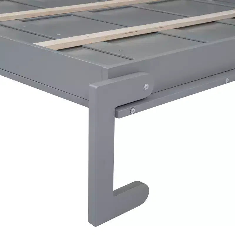 Lit escamotable Queen Size de style moderne, se repliant dans une armoire avec étagères supérieures et ports USB