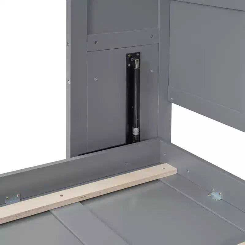 Lit escamotable Queen Size de style moderne, se repliant dans une armoire avec étagères supérieures et ports USB