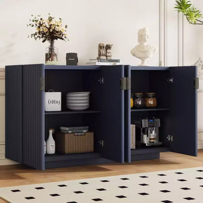Buffet avec 4 portes et 4 étagères, Armoire de rangement pour salon, salle à manger, cuisine