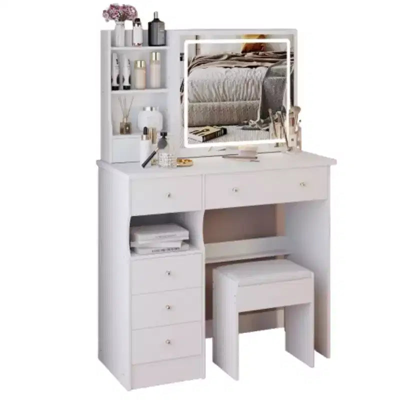 Coiffeuse avec miroir lumineux et tabouret
