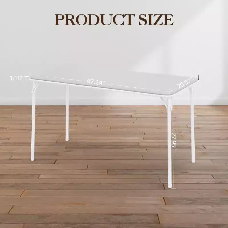 Table pliante de 47", table de cartes portable robuste avec plateau en cuir PU et pieds en métal, aucun assemblage requis, utilisation intérieure et extérieure