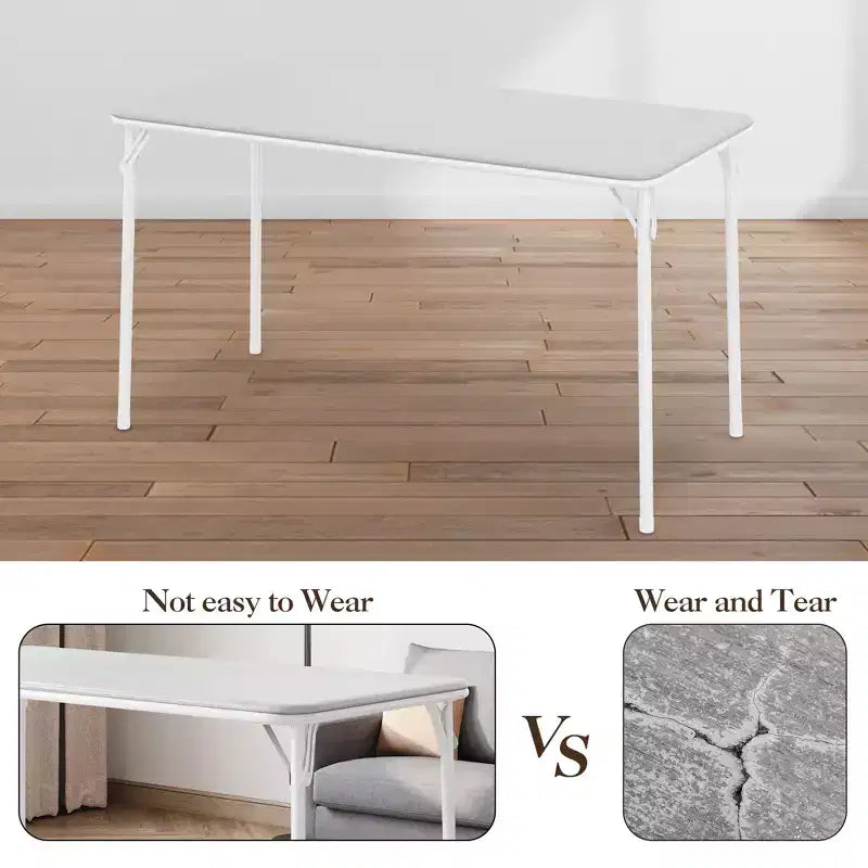 Table pliante de 47", table de cartes portable robuste avec plateau en cuir PU et pieds en métal, aucun assemblage requis, utilisation intérieure et extérieure