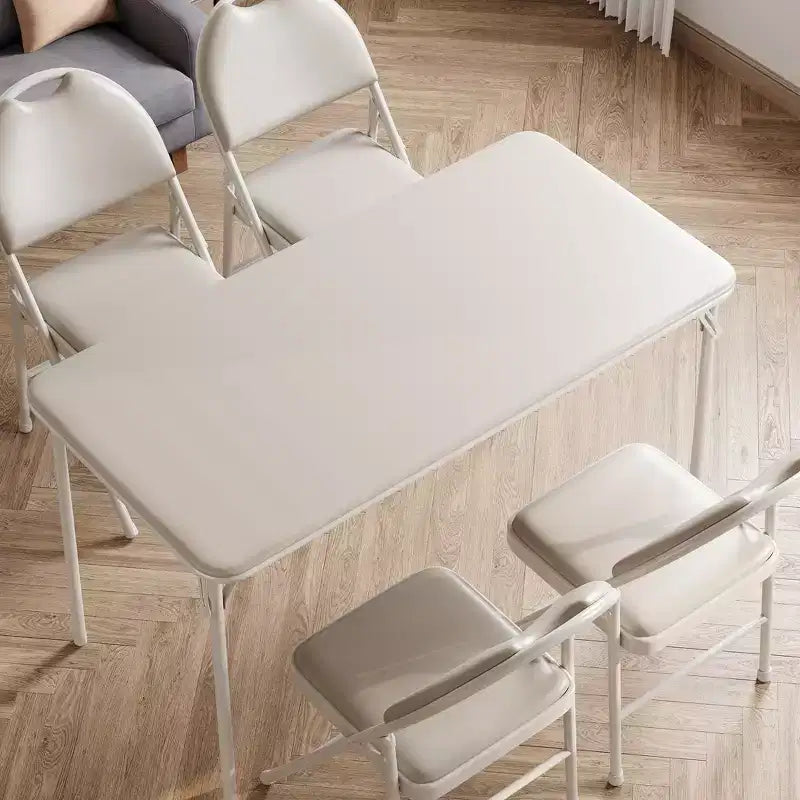 Table pliante de 47", table de cartes portable robuste avec plateau en cuir PU et pieds en métal, aucun assemblage requis, utilisation intérieure et extérieure