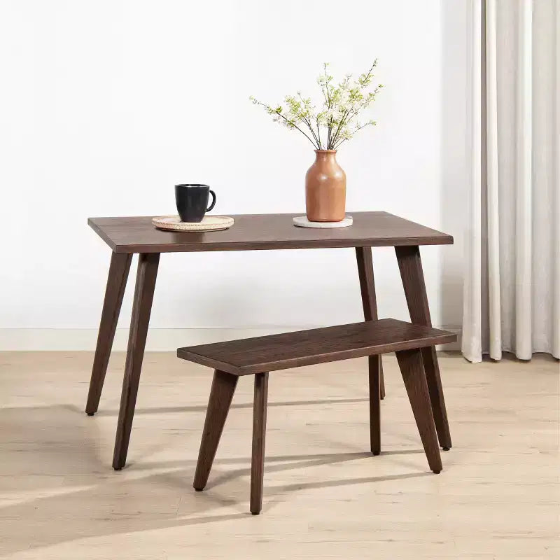 Banc en chêne rouge massif de 35,5 po