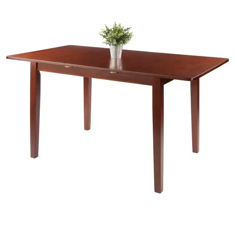 Table à manger extensible Noyer - Rallonge papillon intégrée, 6 places