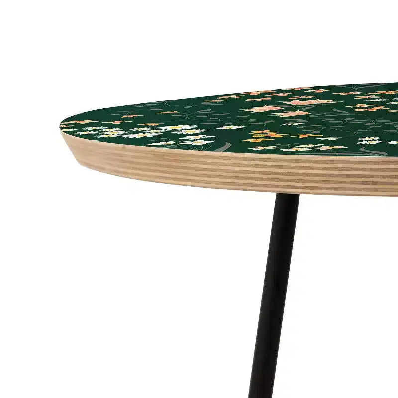 Table d'appoint ronde motif Fleurs de pré