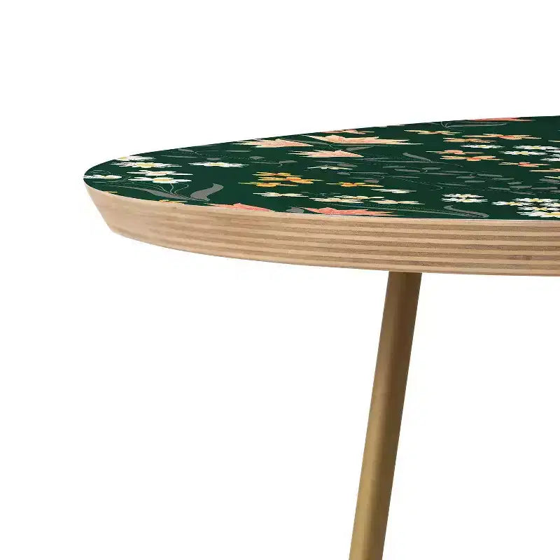 Table d'appoint ronde motif Fleurs de pré