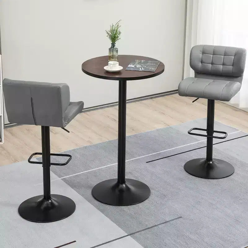 Table de bar industrielle rustique 41H avec plateau en bois d'orme et piètement en métal