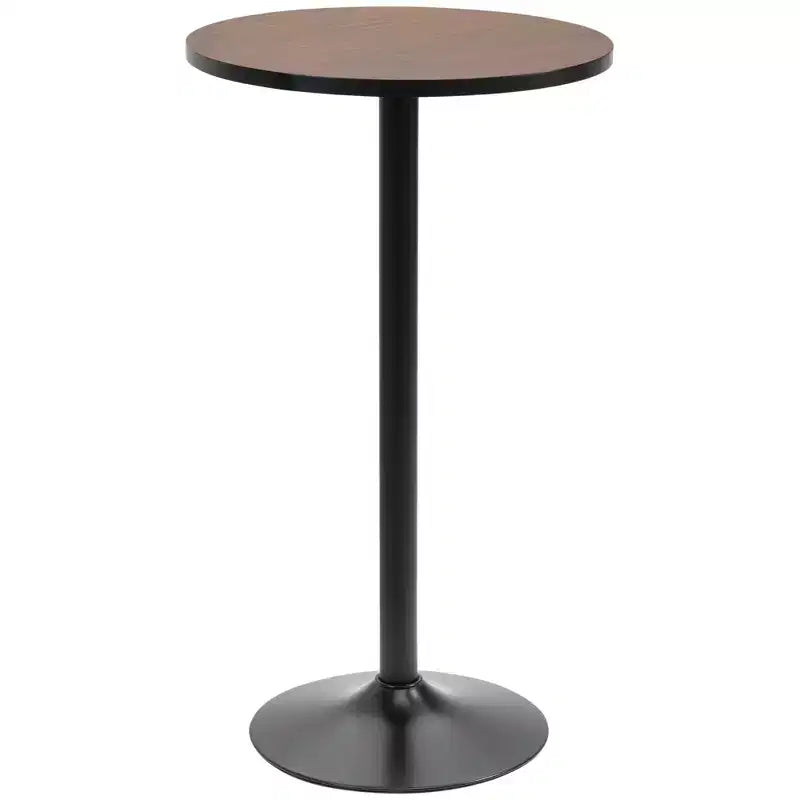 Table de bar industrielle rustique 41H avec plateau en bois d'orme et piètement en métal