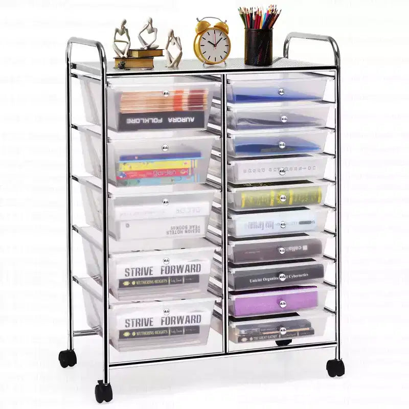 Chariot de rangement roulant à 15 tiroirs pour l'art et les loisirs créatifs | Outils, Scrapbooking et Organiseur de bureau