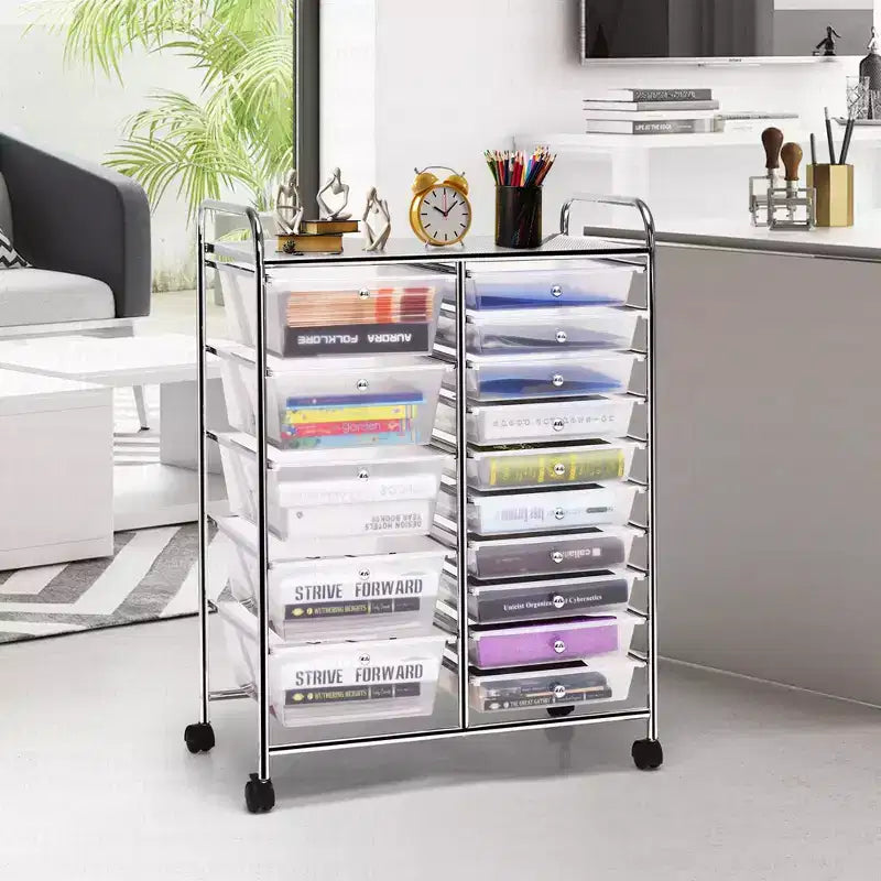 Chariot de rangement roulant à 15 tiroirs pour l'art et les loisirs créatifs | Outils, Scrapbooking et Organiseur de bureau