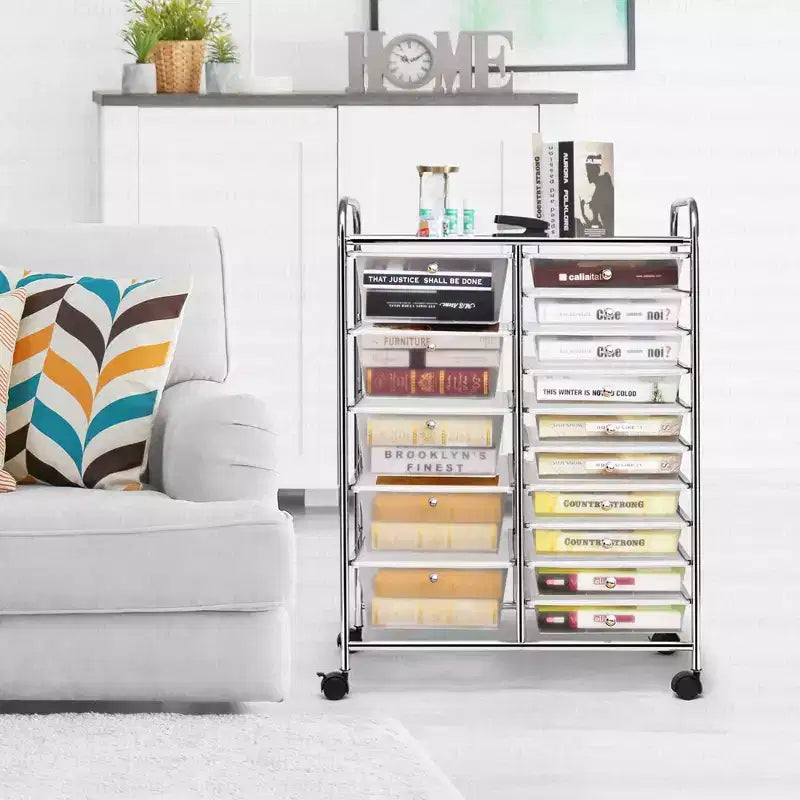 Chariot de rangement roulant à 15 tiroirs pour l'art et les loisirs créatifs | Outils, Scrapbooking et Organiseur de bureau
