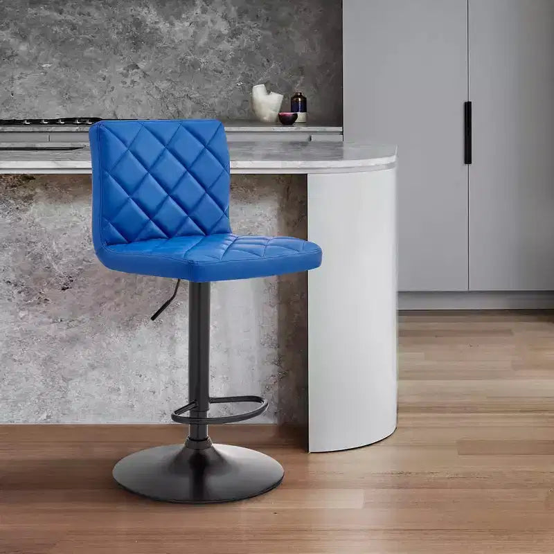 Tabouret de bar réglable avec simili cuir et finition métallique