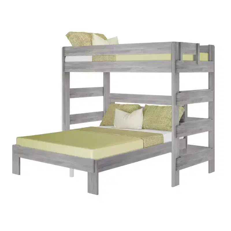 Lit superposé moderne en bois massif style ferme, lit superposé en L double au-dessus de la reine pour enfants