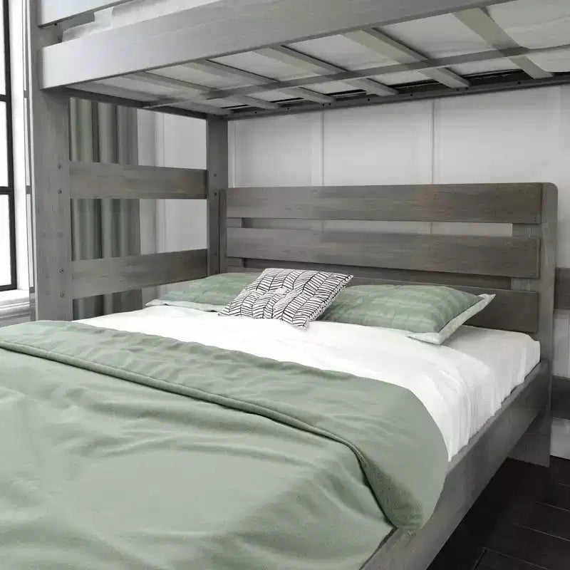 Lit superposé moderne en bois massif style ferme, lit superposé en L double au-dessus de la reine pour enfants