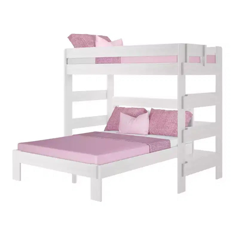 Lit superposé moderne en bois massif style ferme, lit superposé en L double au-dessus de la reine pour enfants