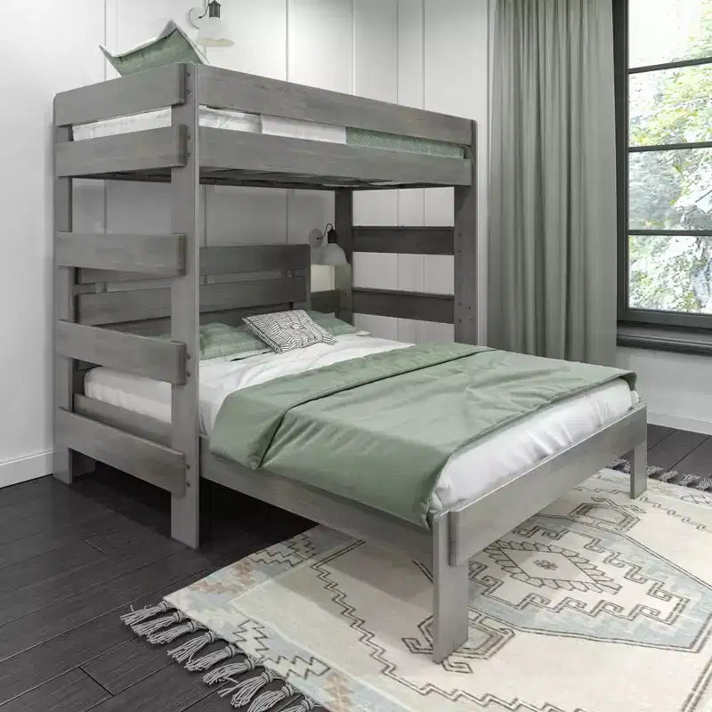 Lit superposé moderne en bois massif style ferme, lit superposé en L double au-dessus de la reine pour enfants