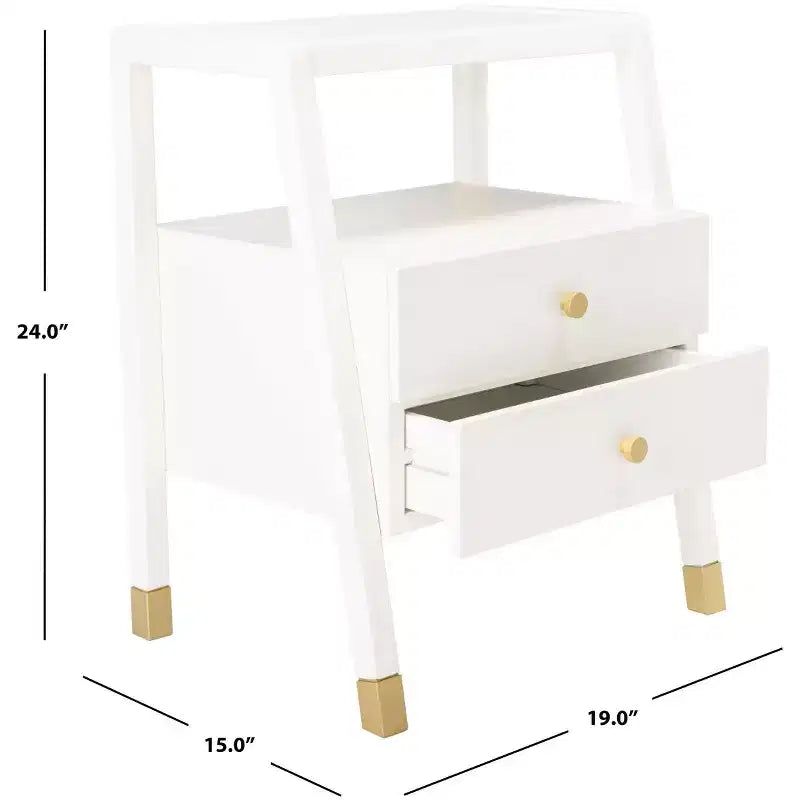 Table d'appoint 2 tiroirs 1 étagère
