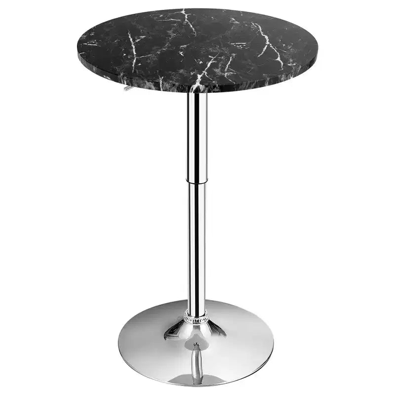 Table de bar bistro ronde réglable en hauteur pivotante à 360 degrés noire